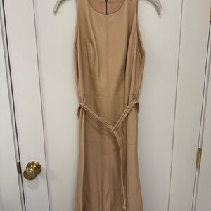 Alice + Olivia Tan Midi faux leather  size 4 Dress
